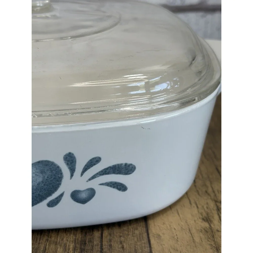 CORNING WARE BLUE HEARTS 2 Qt Casserole Dish A-2-B With Lid Near Mint